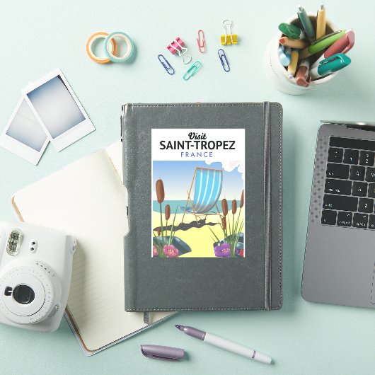 Reisposter Saint-Tropez Frankrijk Sticker (iPad Cover)