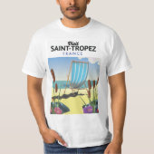 Reisposter Saint-Tropez Frankrijk T-shirt (Voorkant)