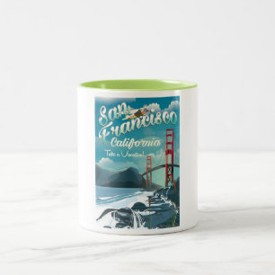 Reisposter San Francisco Vacation Tweekleurige Koffiemok