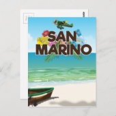 Reisposter San Marino Beach Briefkaart (Voorkant / Achterkant)