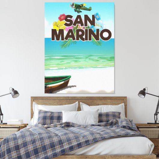 Reisposter San Marino Beach Canvas Afdruk (Insitu (Slaapkamer))