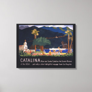 Reisposter - Santa Catalina Island, Californië Canvas Afdruk