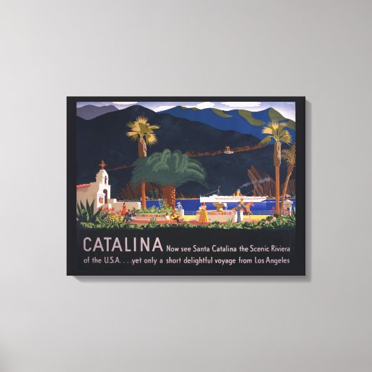 Reisposter - Santa Catalina Island, Californië Canvas Afdruk (Voorkant)