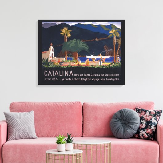Reisposter - Santa Catalina Island, Californië Canvas Afdruk (Insitu (Woonkamer))