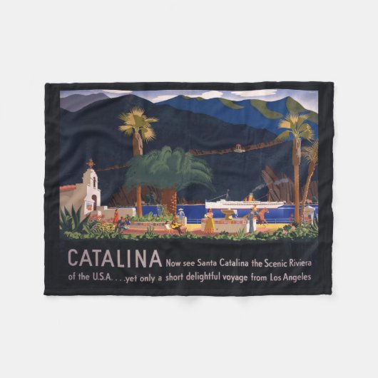 Reisposter - Santa Catalina Island, Californië Fleece Deken (Voorkant (Horizontaal))