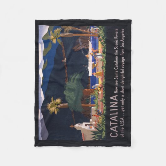 Reisposter - Santa Catalina Island, Californië Fleece Deken (Voorkant)