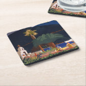 Reisposter - Santa Catalina Island, Californië Kartonnen Onderzetters (Schuin)