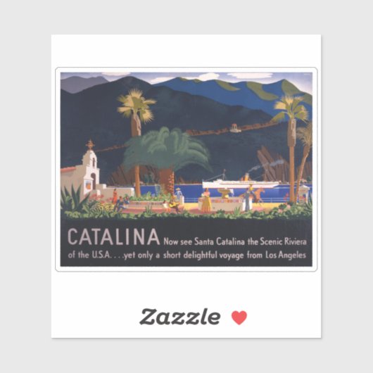 Reisposter - Santa Catalina Island, Californië Sticker (Vel)