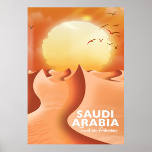Reisposter Saudi-Arabië per vliegtuig Poster