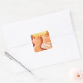 Reisposter Saudi-Arabië Per Vliegtuig Vierkante Sticker (Envelop)