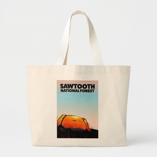 Reisposter Sawtooth National Forest Grote Tote Bag (Voorkant)