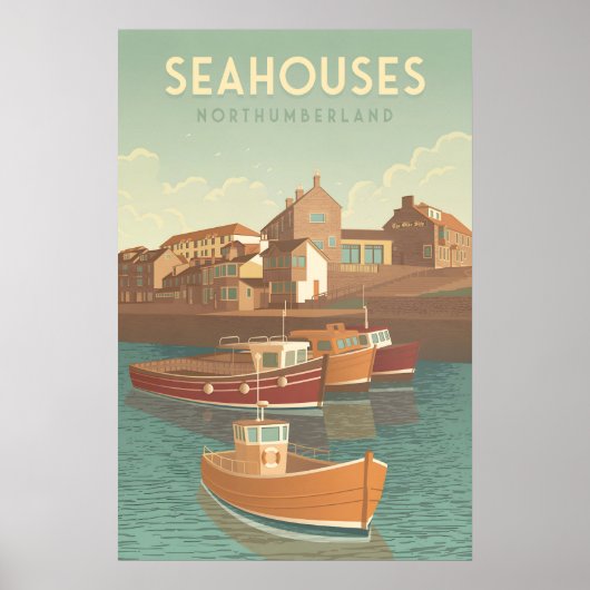 Reisposter Seahouses Northumberland Poster (Voorkant)
