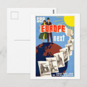 reisposter "See Europe Next" Briefkaart (Voorkant / Achterkant)