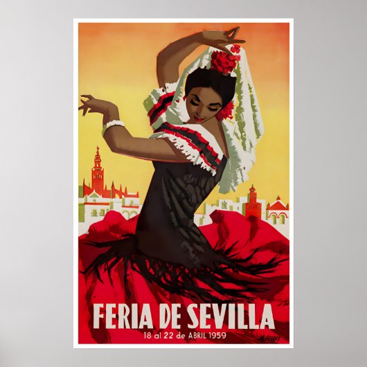 Reisposter Sevilla Spanje Print Spaanse Kunst (Voorkant)