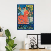 Reisposter Sevilla Spanje Spaans Cadeau Festival Poster (Thuiskantoor)