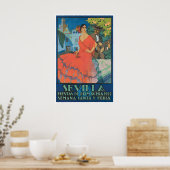 Reisposter Sevilla Spanje Spaans Cadeau Festival Poster (Keuken)