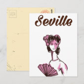 Reisposter Sevilla Spanje vintage Briefkaart (Voorkant / Achterkant)