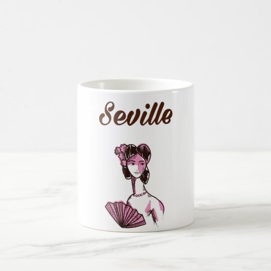 Reisposter Sevilla Spanje vintage Koffiemok (Center)