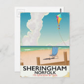 Reisposter Sheringham Norfolk Beach Briefkaart (Voorkant / Achterkant)