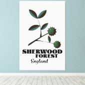 Reisposter Sherwood Forest England Canvas Afdruk (Insitu (Houten vloer))