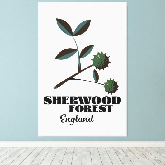 Reisposter Sherwood Forest England Canvas Afdruk (Insitu (Houten vloer))