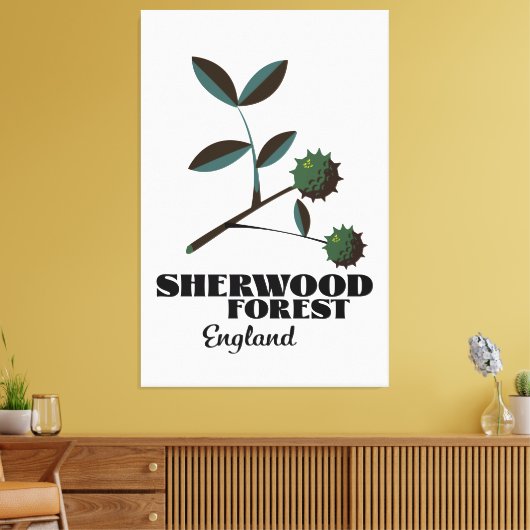 Reisposter Sherwood Forest England Canvas Afdruk (Insitu (Woonkamer))