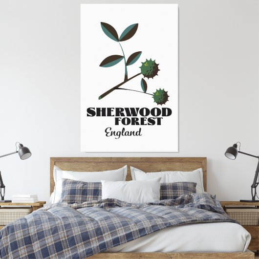 Reisposter Sherwood Forest England Canvas Afdruk (Insitu (Slaapkamer))