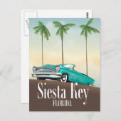 Reisposter Siesta Key Florida Briefkaart (Voorkant / Achterkant)