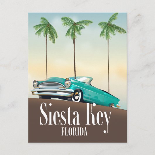 Reisposter Siesta Key Florida Briefkaart (Voorkant)
