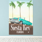 Reisposter Siesta Key Florida Canvas Afdruk (Insitu (Houten vloer))