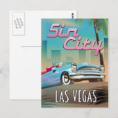 Reisposter Sin city Las Vegas Briefkaart (Voorkant / Achterkant)