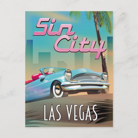 Reisposter Sin city Las Vegas Briefkaart (Voorkant)