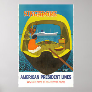 Reisposter Singapore - American President Lines Poster