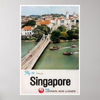 Reisposter Singapore Japan Airlines KunstprintA Poster