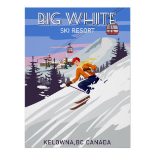 Reisposter Ski Big White resort  Perfect Poster