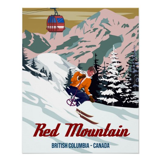 Reisposter Ski Red Mountain resort  Perfect Poster (Voorkant)