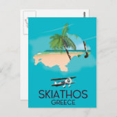 Reisposter Skiathos Griekenland Briefkaart (Voorkant / Achterkant)