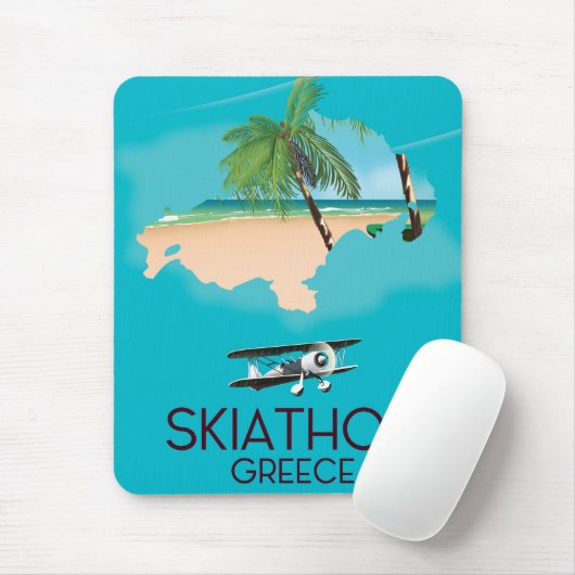 Reisposter Skiathos Griekenland Muismat (Met muis)