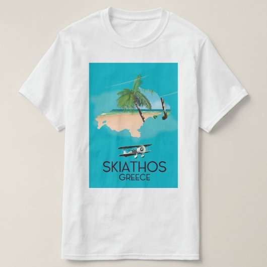 Reisposter Skiathos Griekenland T-shirt (Design voorkant)