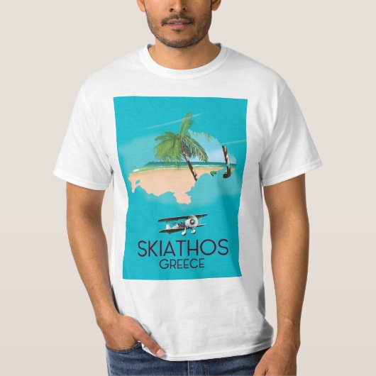 Reisposter Skiathos Griekenland T-shirt (Voorkant)