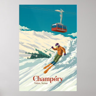 Reisposter Skigebied Champery Poster