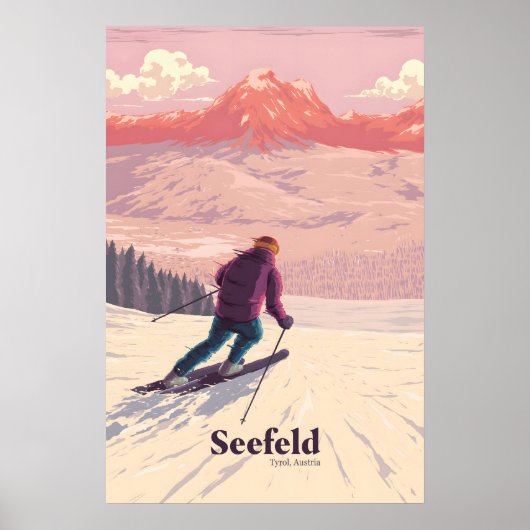 Reisposter Skigebied Seefeld Oostenrijk Poster (Voorkant)