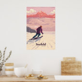 Reisposter Skigebied Seefeld Oostenrijk Poster (Keuken)