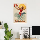 Reisposter Spanje Spaanse Kunst Strandprint Poster (Thuiskantoor)