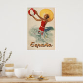 Reisposter Spanje Spaanse Kunst Strandprint Poster (Keuken)