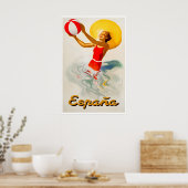 Reisposter Spanje Spaanse Kunst Strandprint Poster (Keuken)