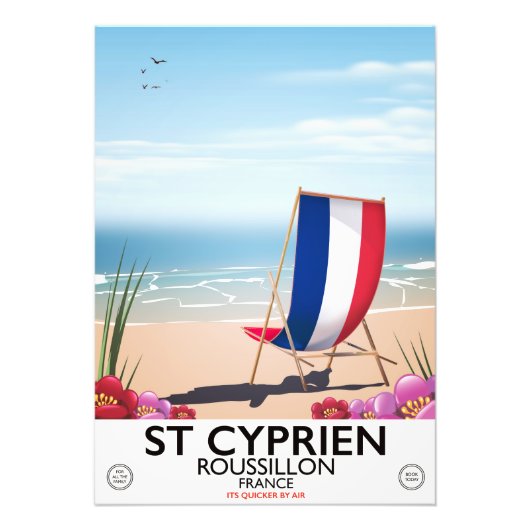 Reisposter St.-Cyprien, Roussillon Frankrijk Foto Afdruk (Voorkant)