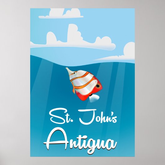 Reisposter St. John's, Antigua en Barbuda Poster (Voorkant)
