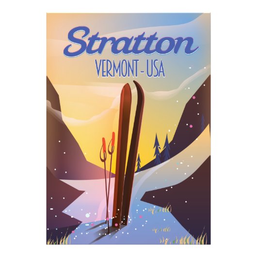 Reisposter Stratton Vermont Foto Afdruk (Voorkant)
