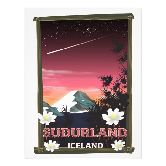 Reisposter Suðurland IJsland Foto Afdruk (Voorkant)